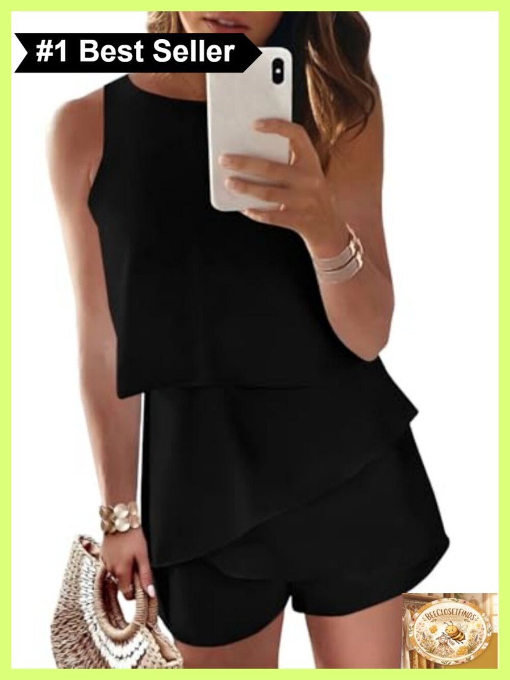 Dokotoo Women Summer Short Jumpsuit Sleeveless Ruffle O Neck Romper